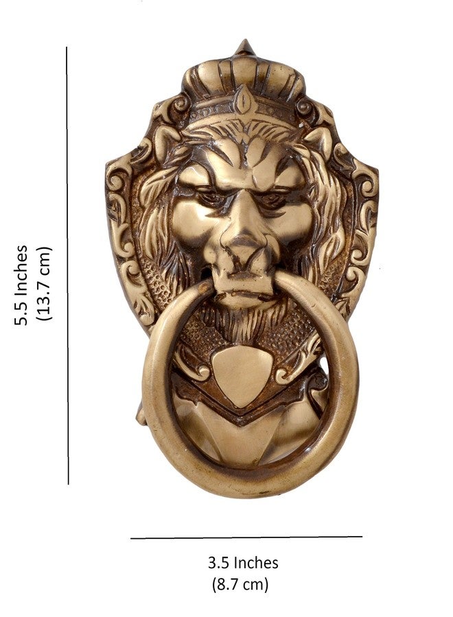 Two Moustaches Victorian Style 100% Pure Brass Door Knocker, Lion Door Knocker, Door Knockers for Main Door, Antique Brown, Standard, Pack of 1 - Image 2